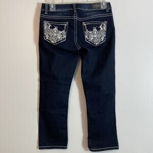 ZCO Womens Junior Capri Blue Jeans Size 5 NWOT Embellished